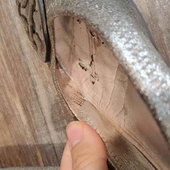 Tory Burch logo  Reva Loafer ballet shoes sz 6M Metallic glitter leather - Picture 11 of 15